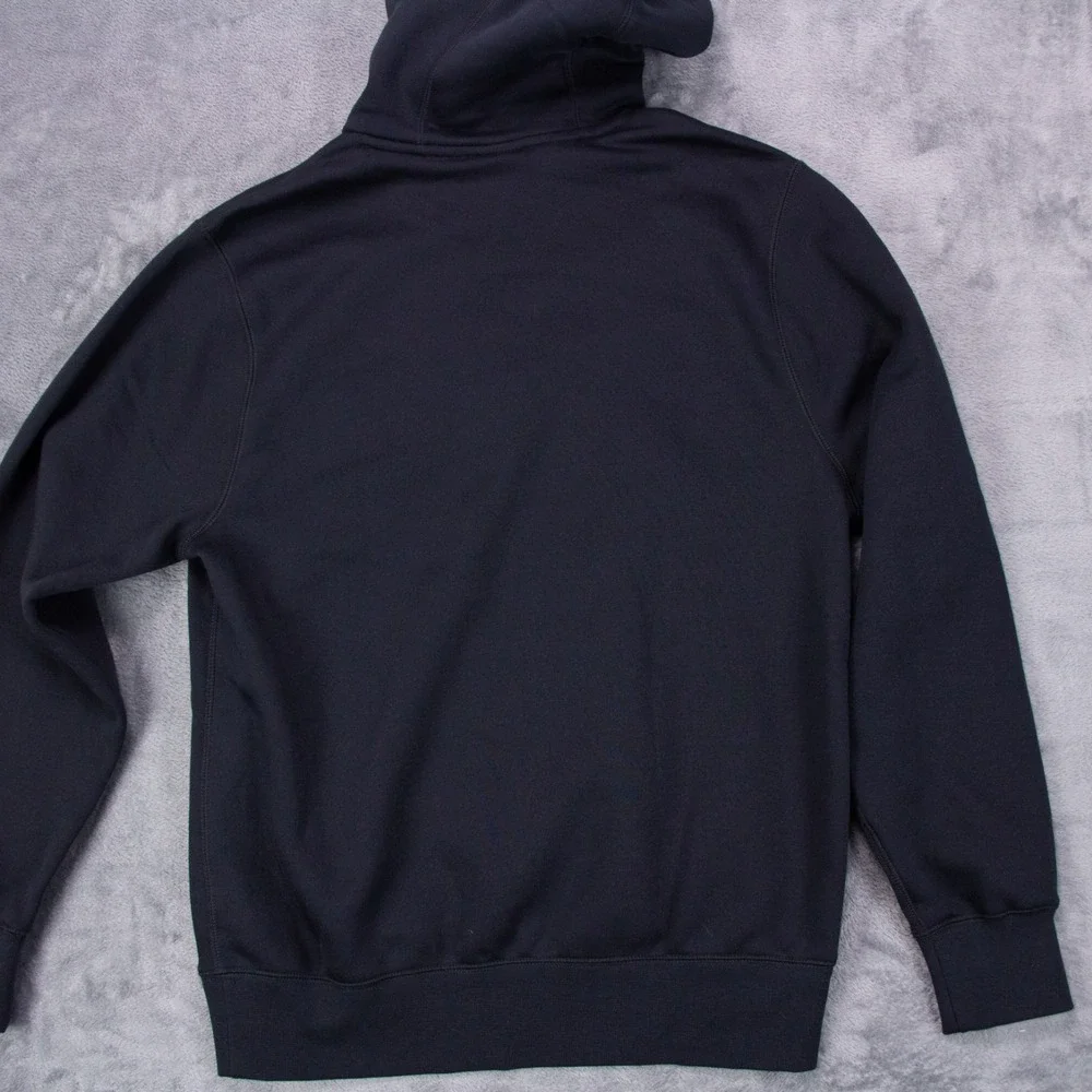 Nike Mens S Club Fleece Black Brushed Back Chenille Futura Swoosh Hoodie NEW $85